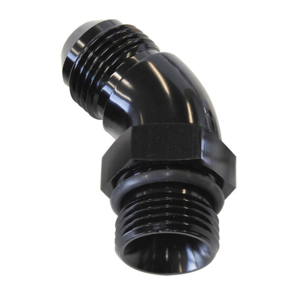AF902-04-06BLK - 45&deg; ORB to Male AN Full Flow Adapter -4 ORB to -4AN 