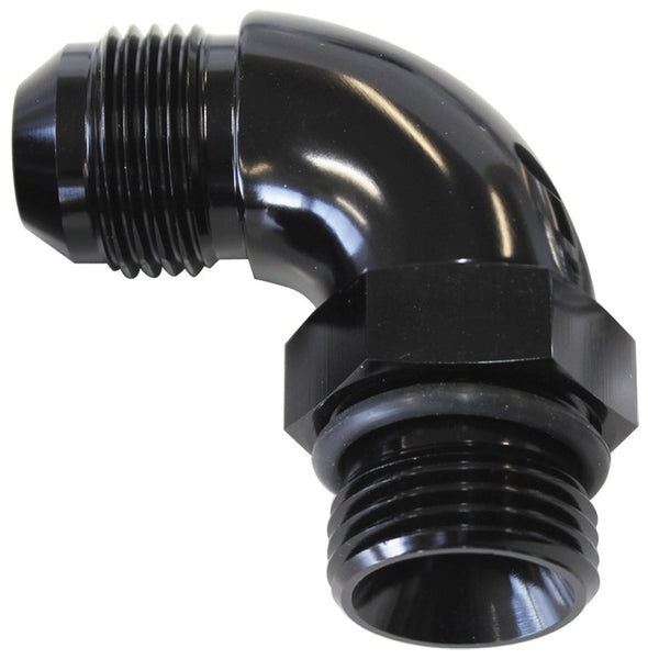 AF903-04BLK - 90&deg; ORB to Male AN Full Flow Adapter -4 ORB to -4AN 