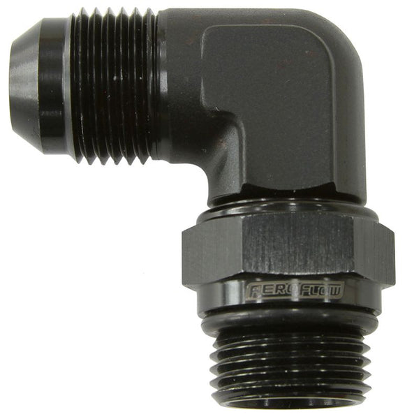 AF949-06-08BLK - 90&deg; ORB Swivel to Male Flare Adapter -8AN to -6AN 