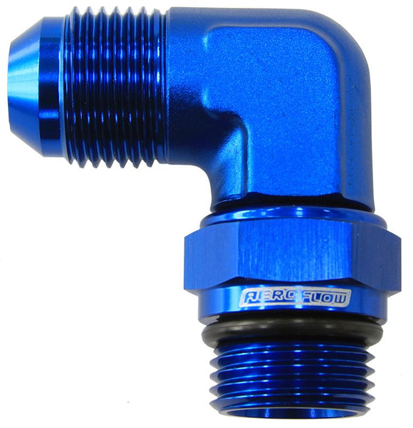 AF949-06 - 90&deg; ORB Swivel to Male Flare Adapter -6AN to -6AN 